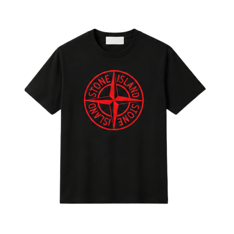 Stone Island Black Compass Logo T-Shirt