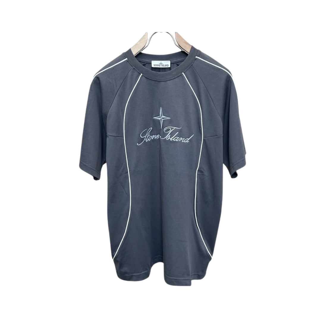 Stone Island Grey Embroidered Logo T-Shirt