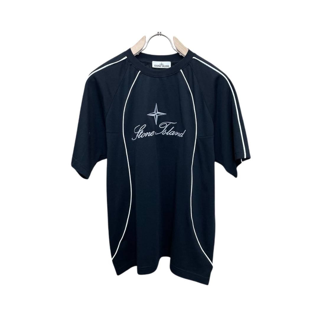 Stone Island Black Embroidered Logo T-Shirt