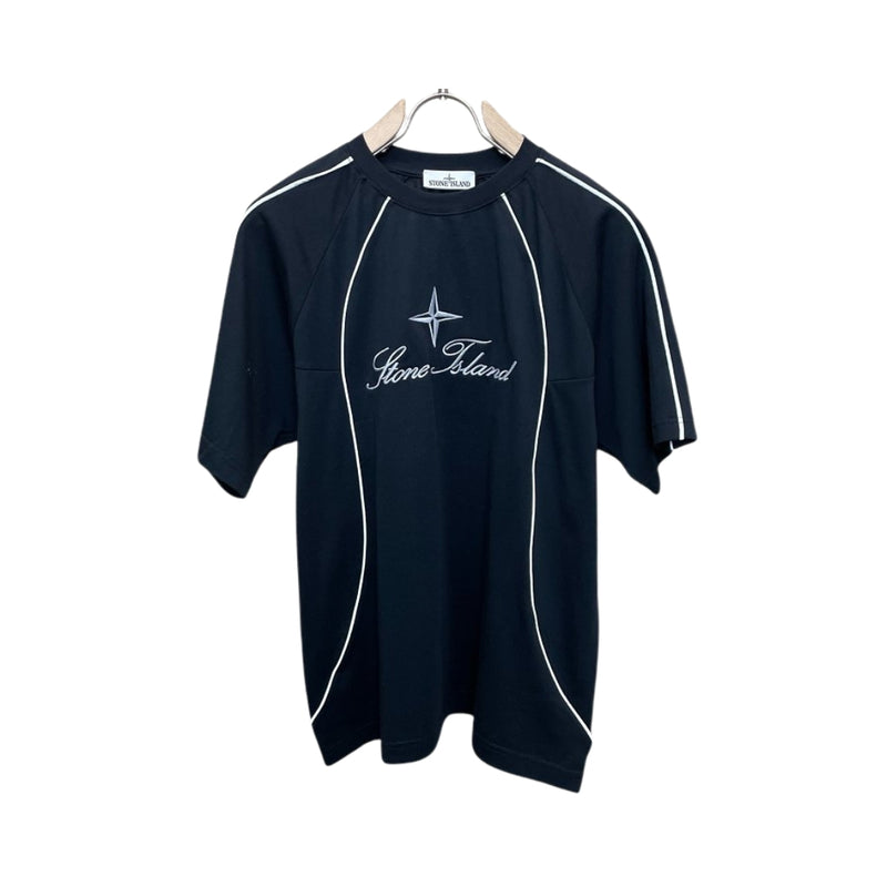 Stone Island Black Embroidered Logo T-Shirt