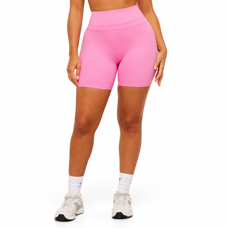 High-Rise Training Shorts – Pink — Product photo