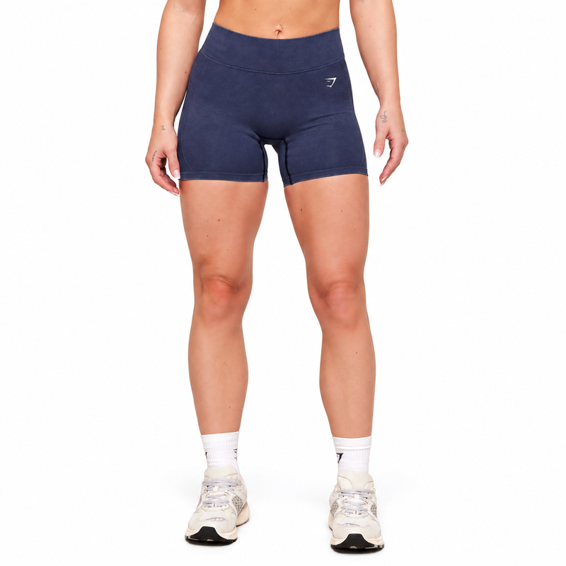 High-Waisted Training Shorts – Indigo Purple — Product photo