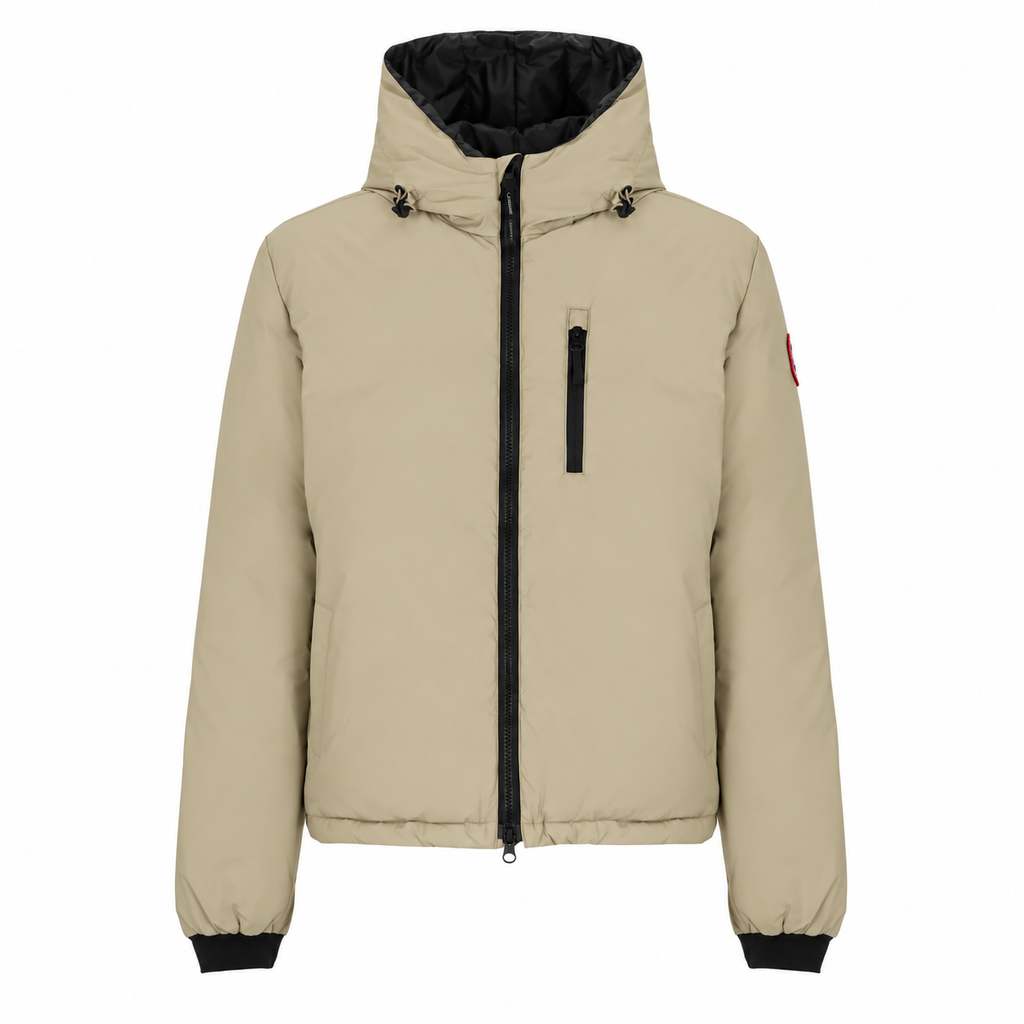 Canada Goose Chest-Zip Hooded Jacket - Classic Badge - Beige - Front
