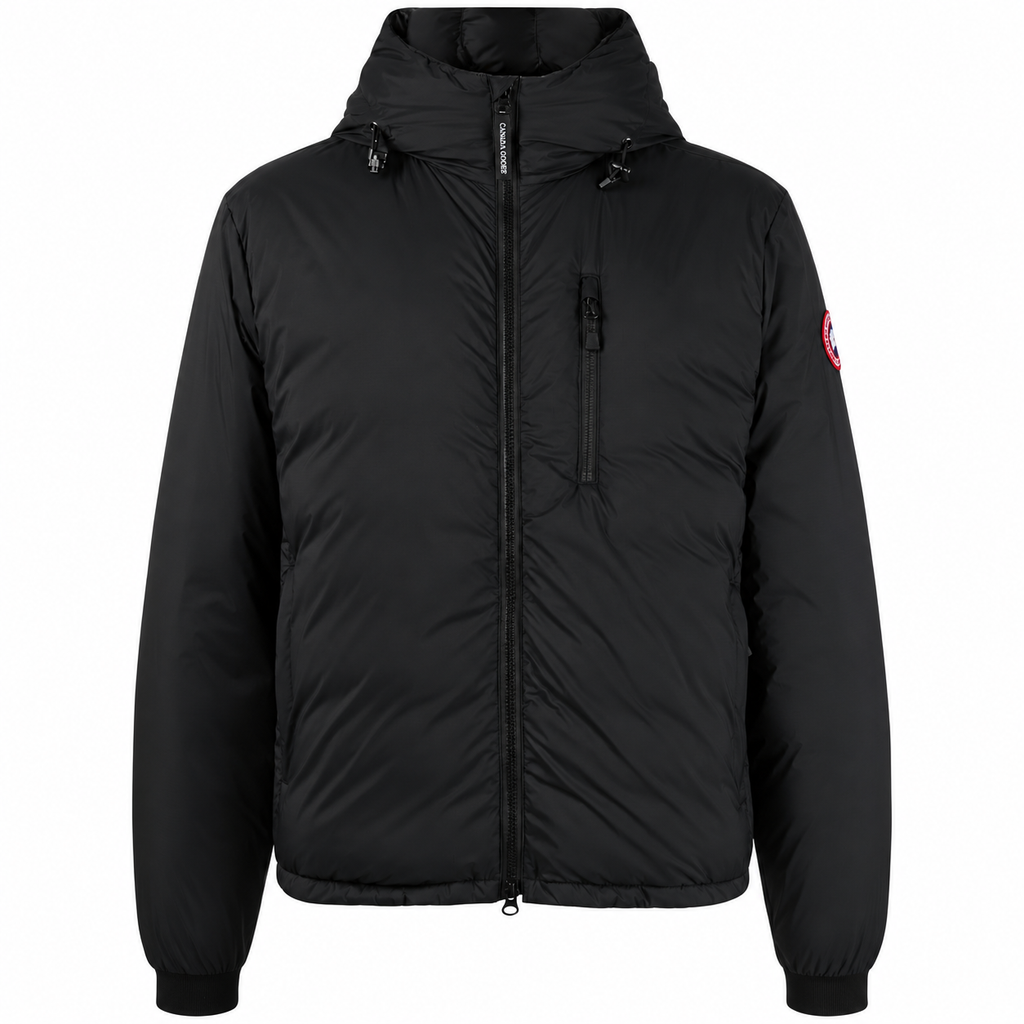 Canada Goose Chest-Zip Hooded Jacket - Classic Badge - Black - Front