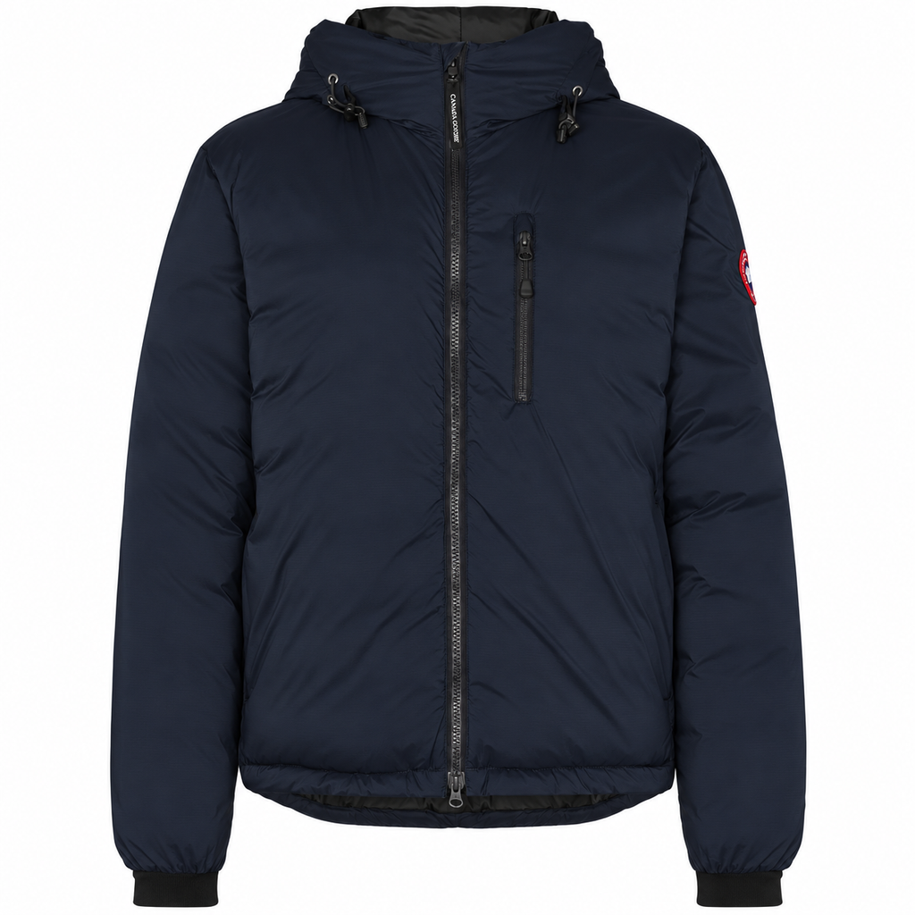 Canada Goose Chest-Zip Hooded Jacket - Classic Badge - Navy Blue - Front