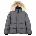 Canada Goose Fur-Trim Hooded Puffer - Gray - Front