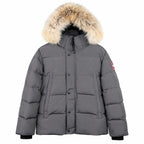 Canada Goose Fur-Trim Hooded Puffer - Gray - Front