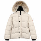 Canada Goose Fur-Trim Hooded Puffer - Cream - Front