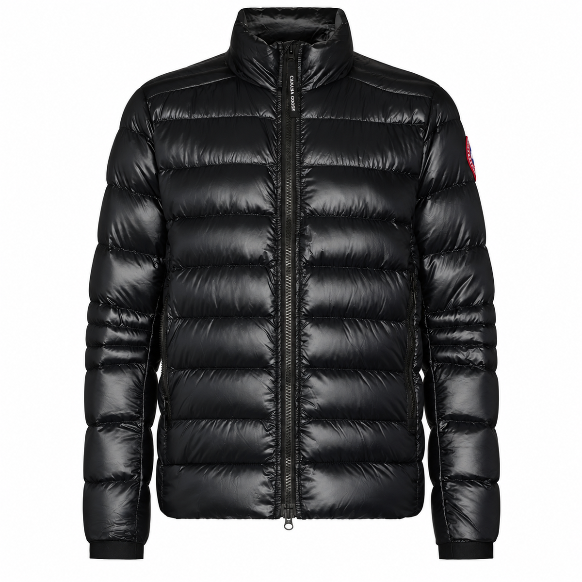 Canada Goose Glossy Stand-Collar Puffer - Black - Front