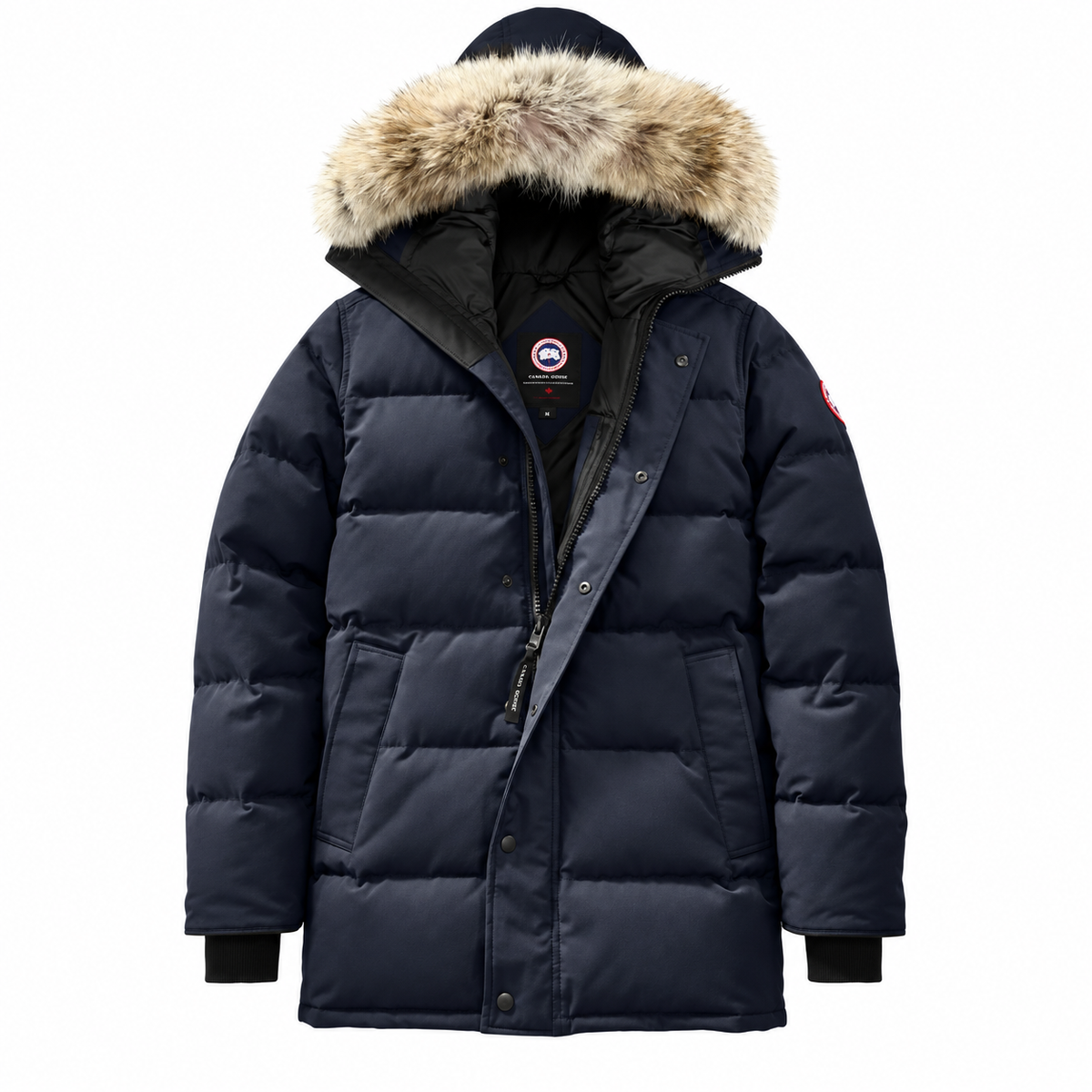 Canada Goose Long Fur-Trim Parka - Navy Blue - Front