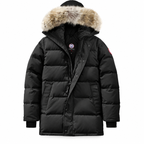 Canada Goose Long Fur-Trim Parka - Black - Front