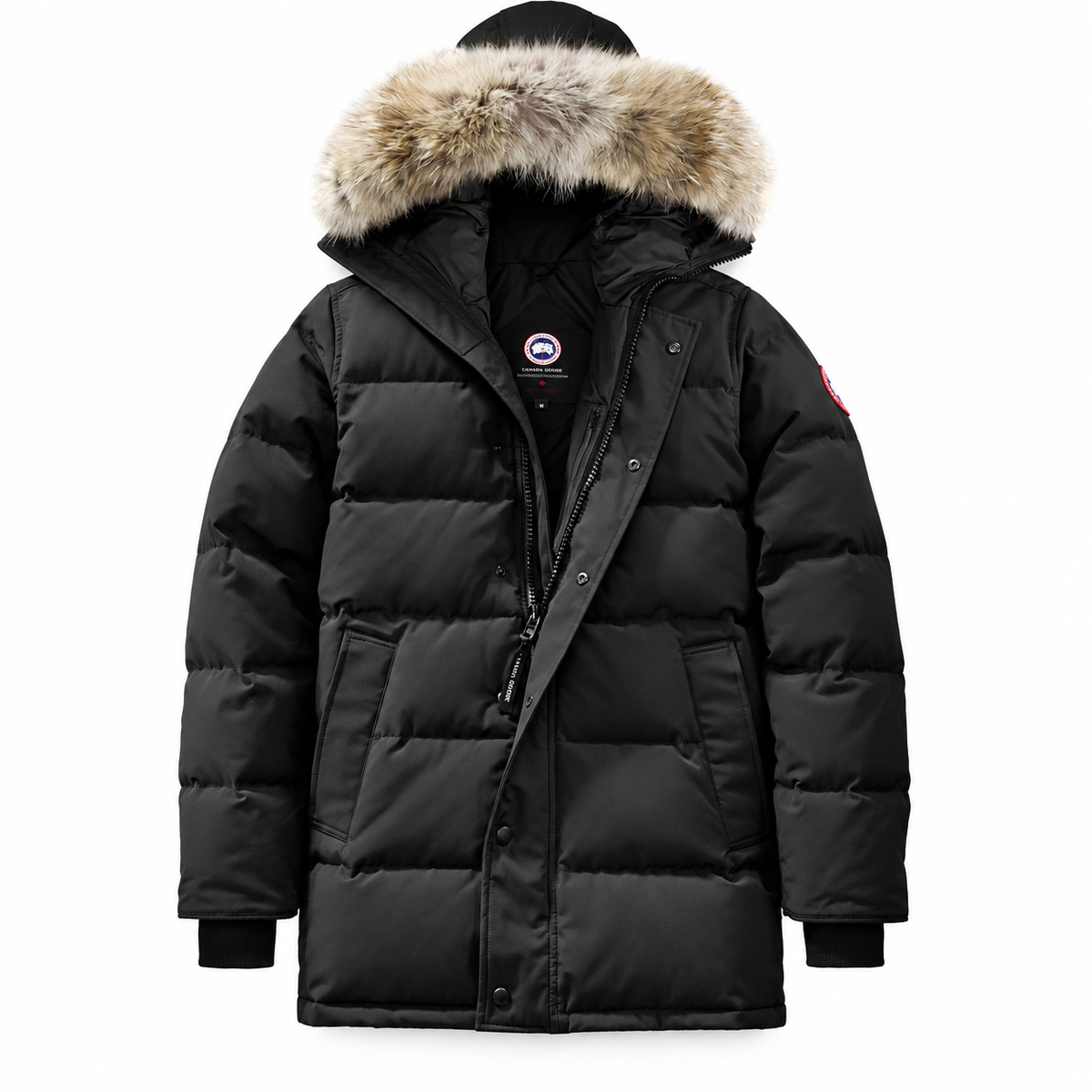 Canada Goose Long Fur-Trim Parka - Black - Front