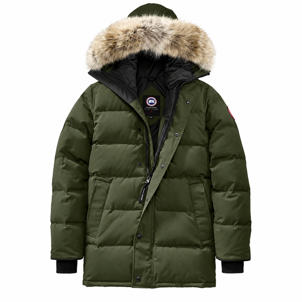 Canada Goose Long Fur-Trim Parka - Olive Green - Front