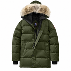 Canada Goose Long Fur-Trim Parka - Olive Green - Front