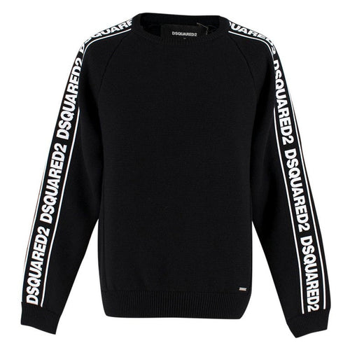 DSquared2 Black Tape Logo Sleeve Jumper