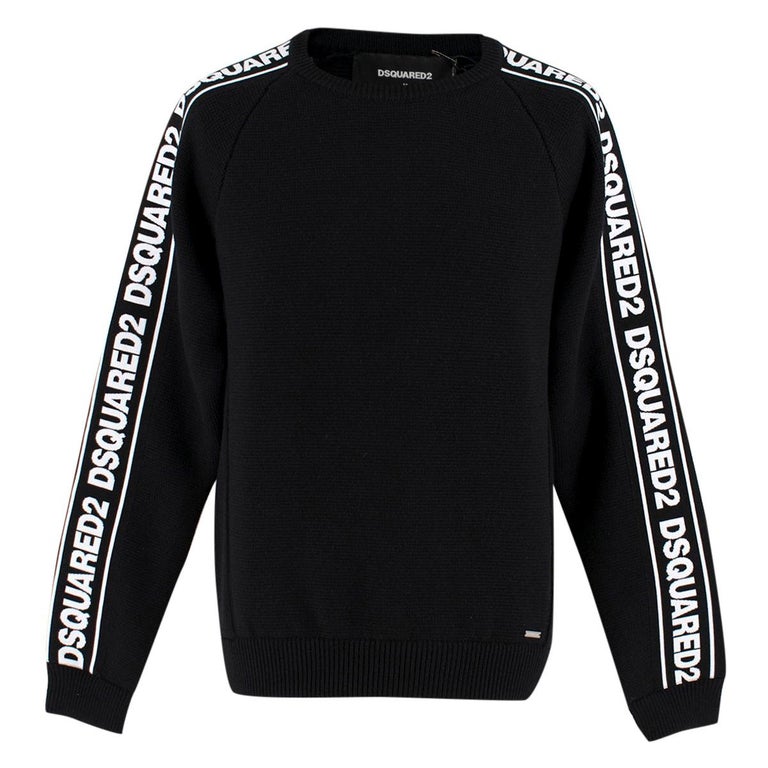 DSquared2 Black Tape Logo Sleeve Jumper