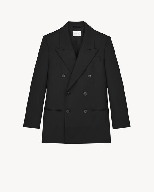 Saint Laurent Black Double-Breasted Wool Jacket