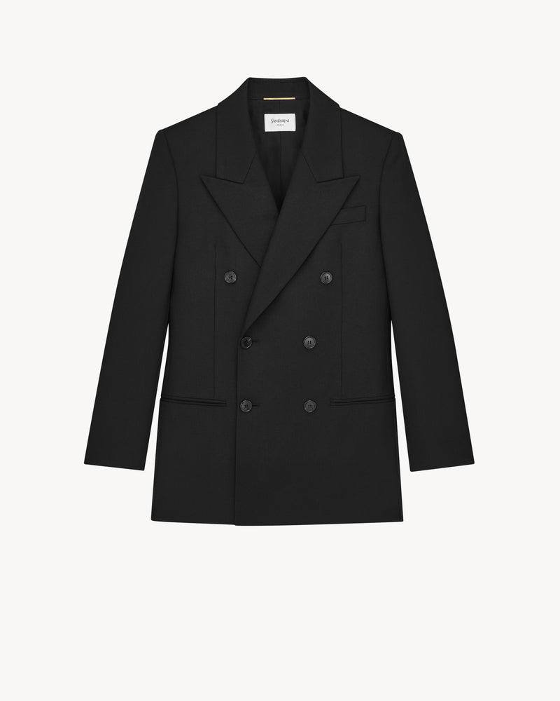 Saint Laurent Black Double-Breasted Wool Jacket