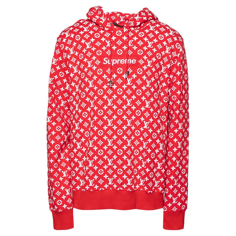Louis Vuitton x Supreme Red Monogram Hoodie