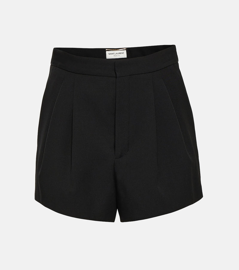 Saint Laurent Virgin Wool High-Rise Shorts