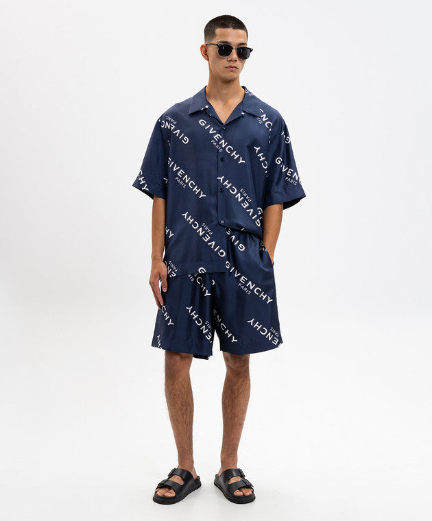 Givenchy Blue Silk Logo Set