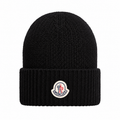 Black Tricot Wool Blend Beanie