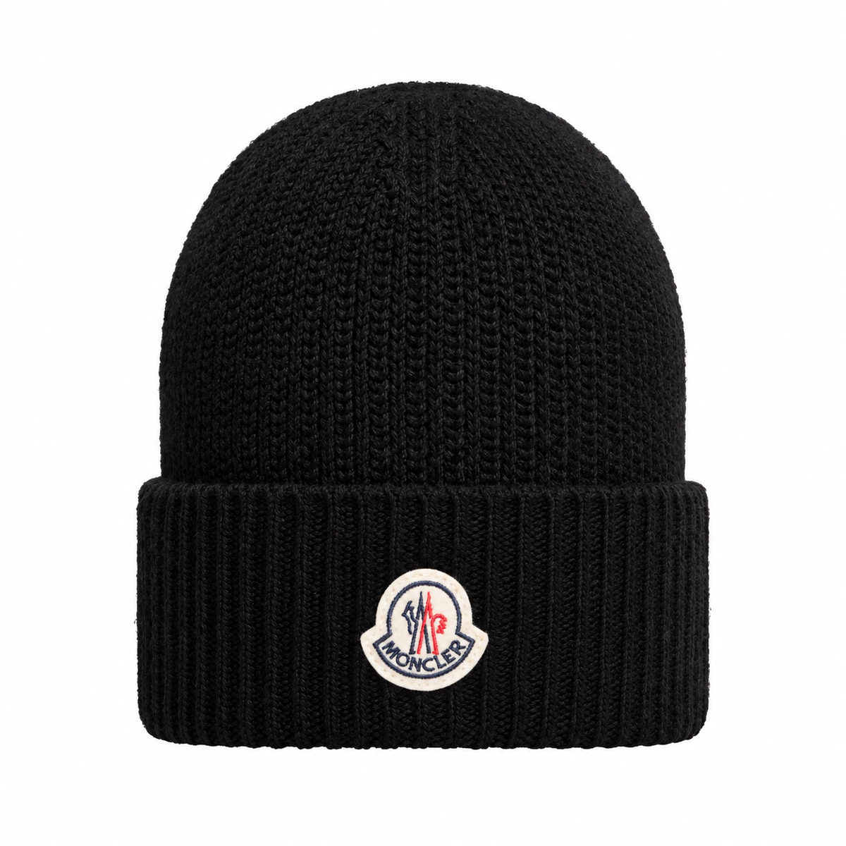 Black Tricot Wool Blend Beanie