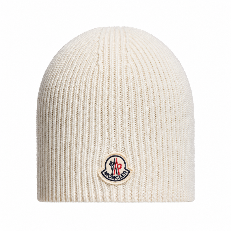 White Ivory Logo Wool Beanie
