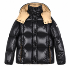 Moncler contrast hood puffer – blackfront