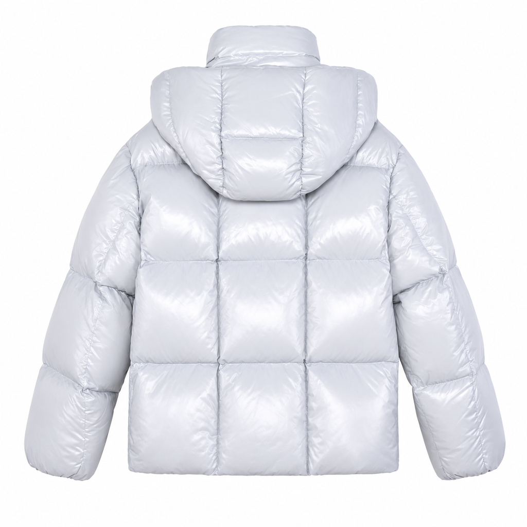Moncler contrast hood puffer – whiteback