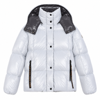 Moncler contrast hood puffer – whitefront