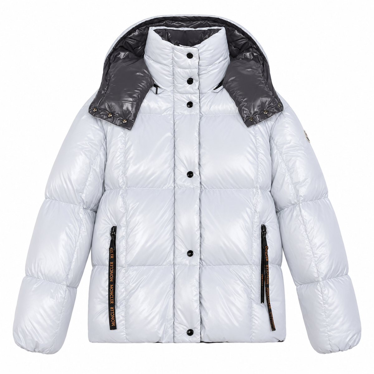 Moncler contrast hood puffer – whitefront