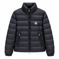 Stand-Collar Quilted Puffer - Black - Front