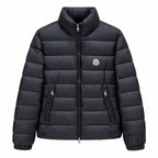 Stand-Collar Quilted Puffer - Black - Front