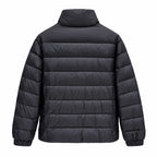 Stand-Collar Quilted Puffer - Black - Back