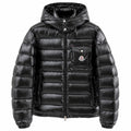 Chest Pocket Hooded Puffer - Black - Front