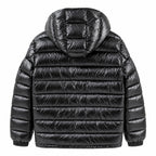 Chest Pocket Hooded Puffer - Black - Back