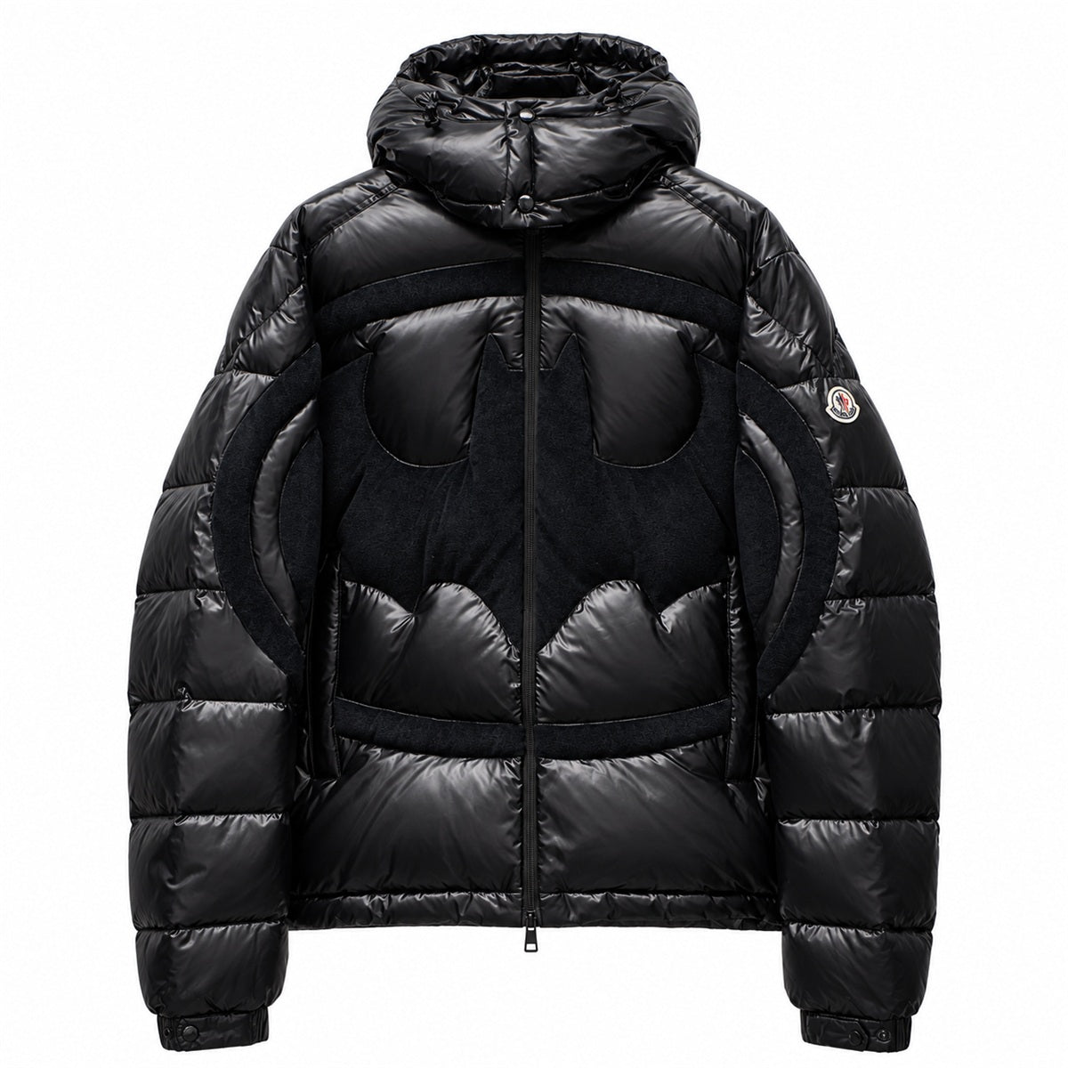 Moncler Graphic Panel Hooded Puffer - Black - Front