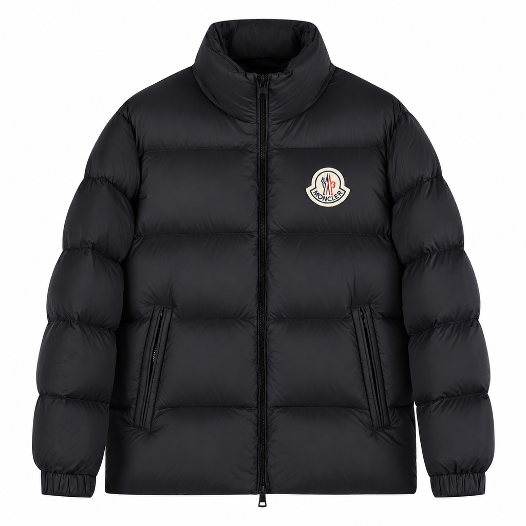 Black Moncler high collar jacket – mattefront