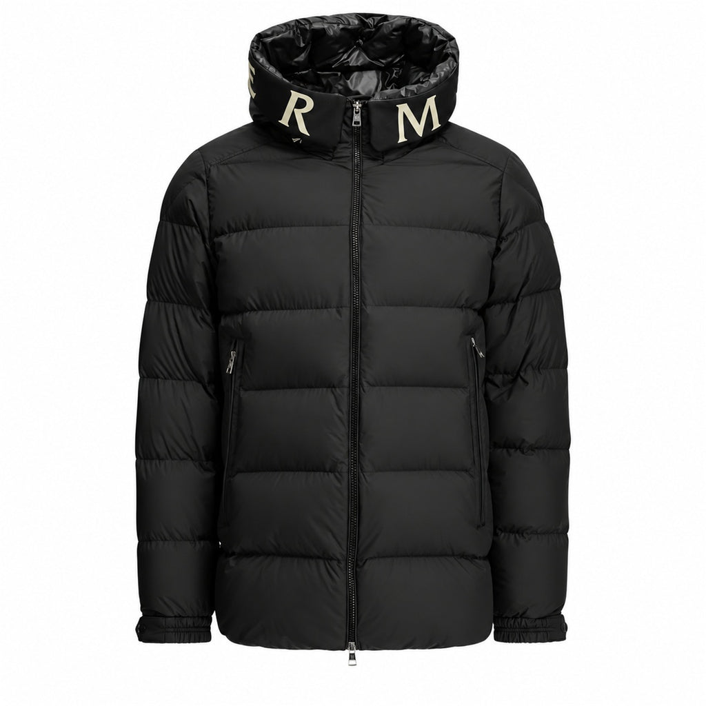 Lettered Hood Puffer - Black - Front