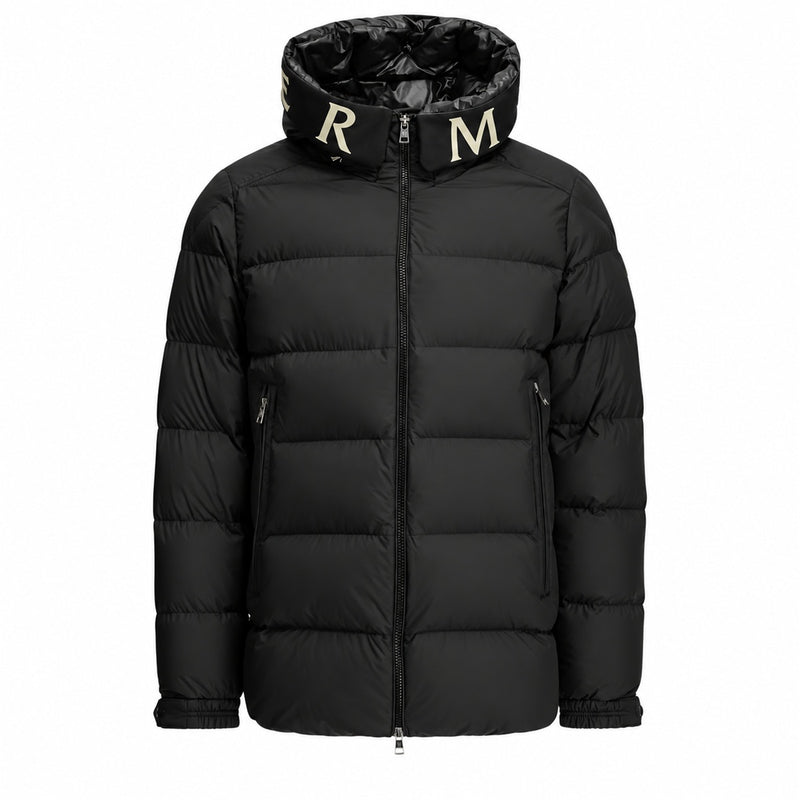 Lettered Hood Puffer - Black - Front