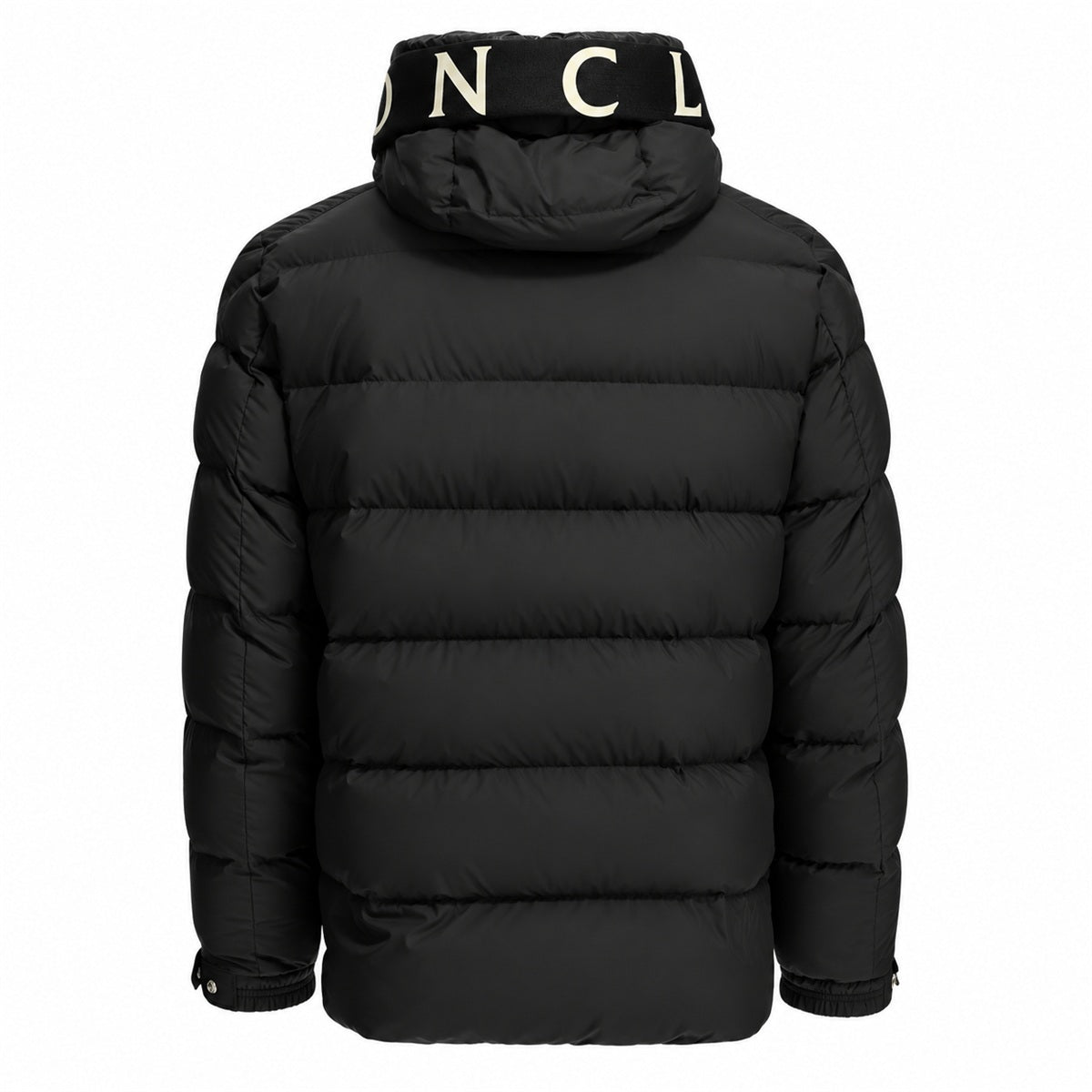 Lettered Hood Puffer - Black - Back