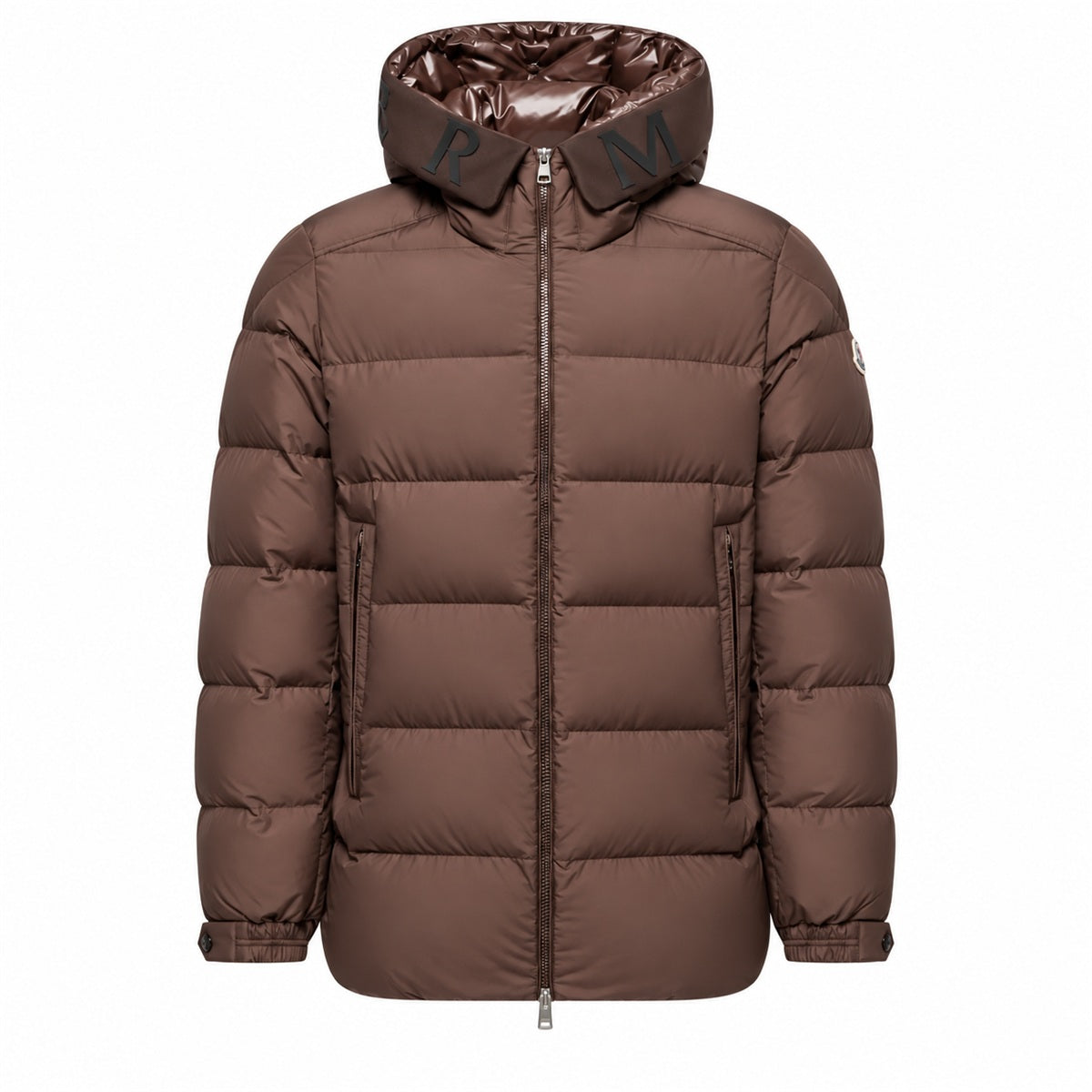Lettered Hood Puffer - Brown - Front