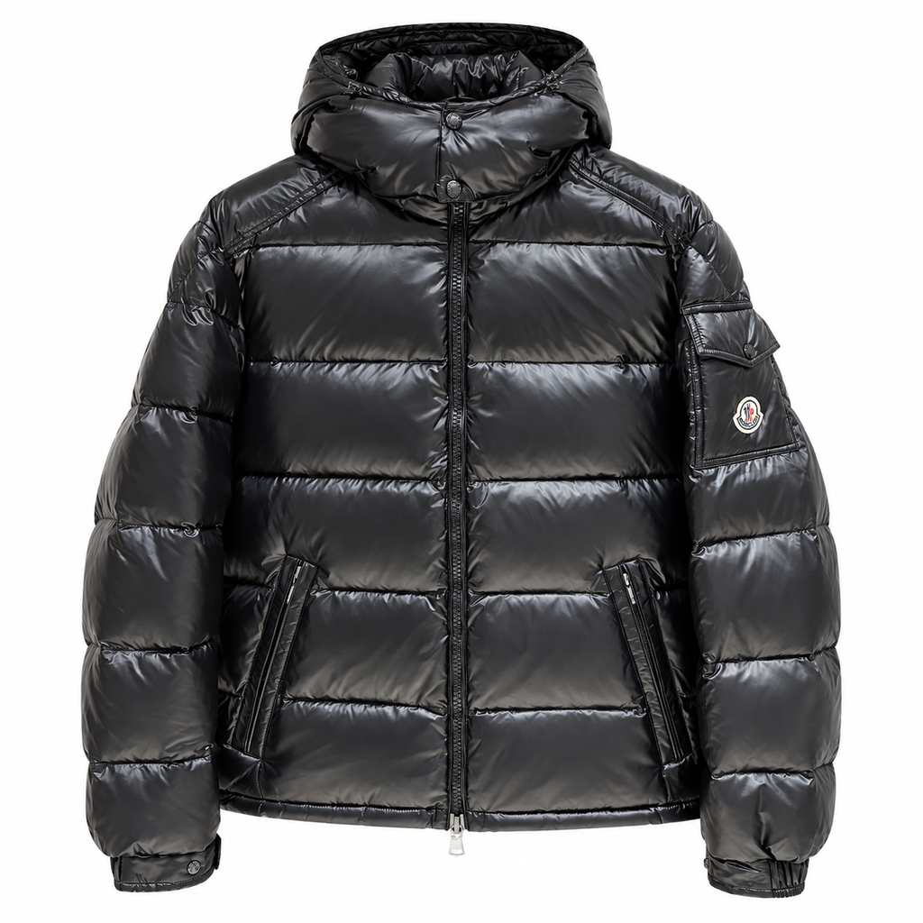 Moncler Hooded Puffer Jacket - Black - Front