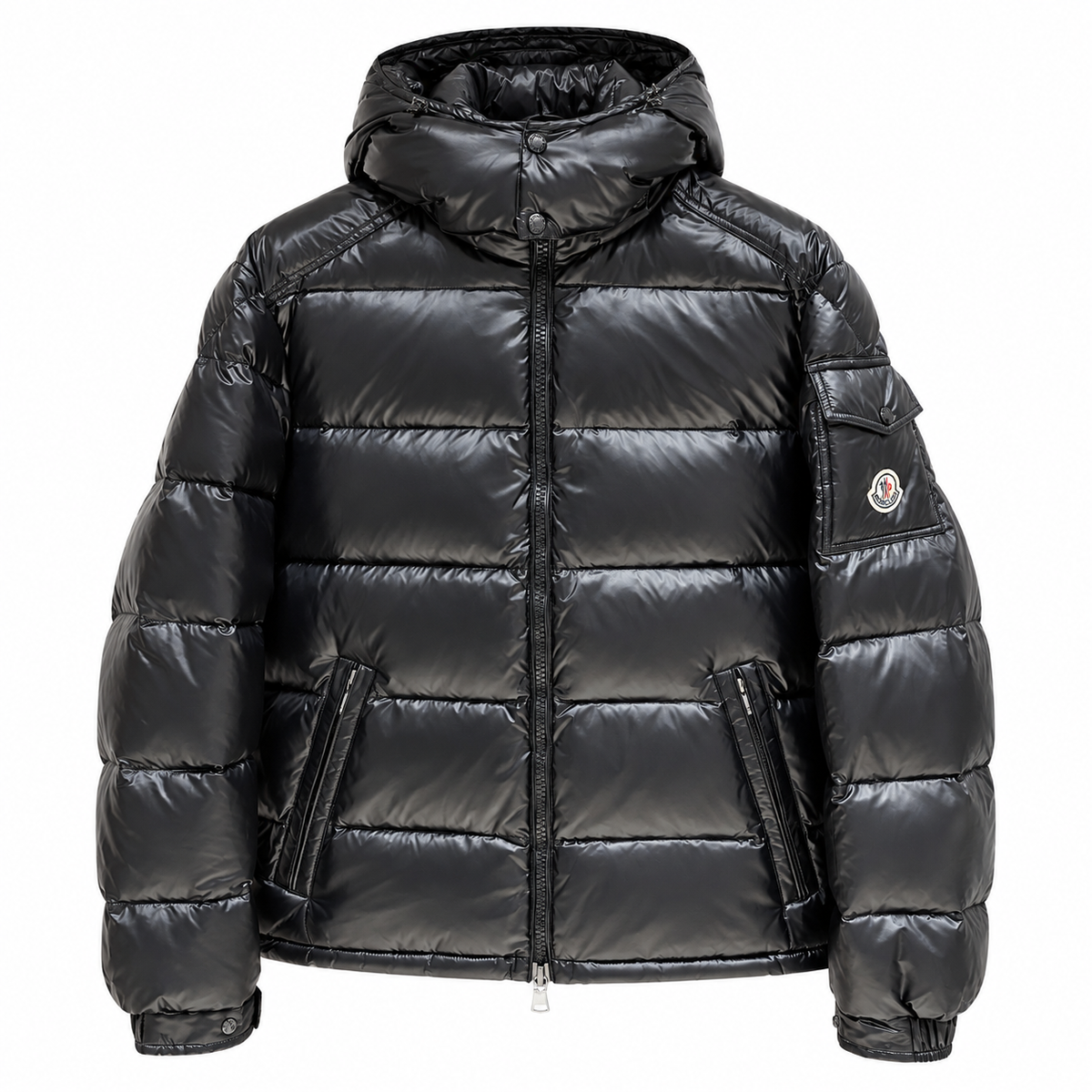 Moncler Hooded Puffer Jacket - Black - Front