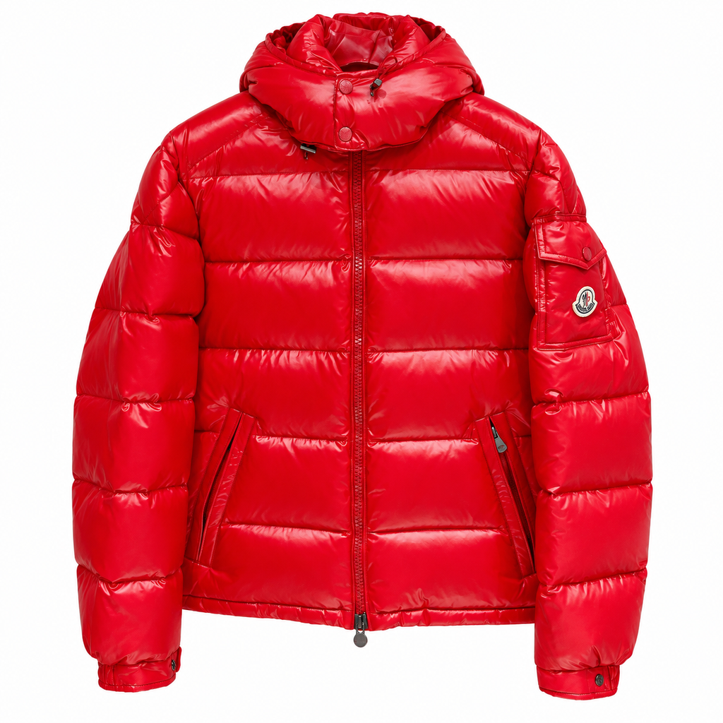 Moncler Hooded Puffer Jacket - Red - Front