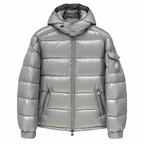 Moncler Hooded Puffer Jacket - Silver Gray - Front