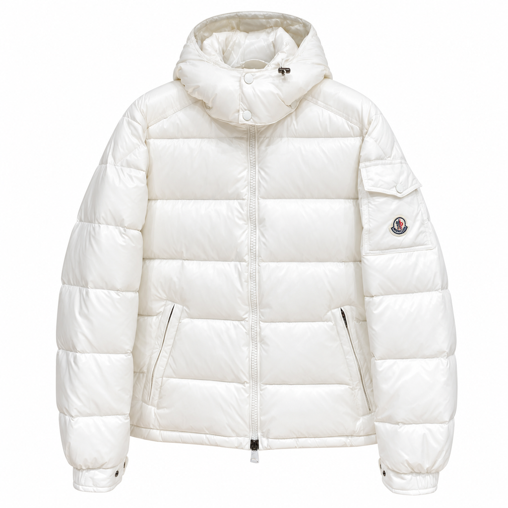 Moncler Hooded Puffer Jacket - White - Front
