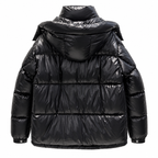Black Moncler tricolor zip hooded jacket – back
