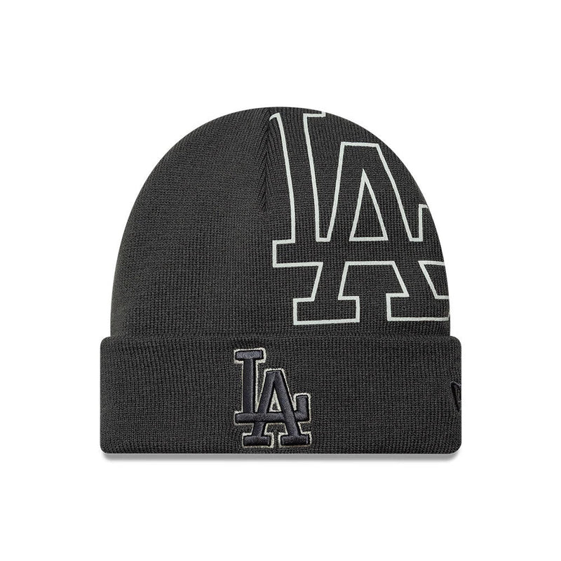 LA Dodgers MLB Script Charcoal Cuff Knit Beanie Hat